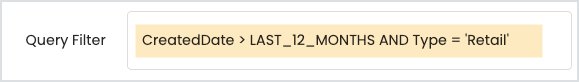 Filter Builder generated query output