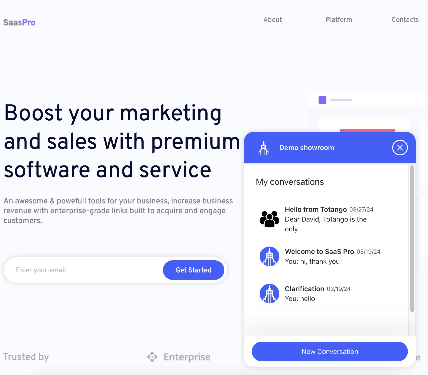 Chatbot recipient view