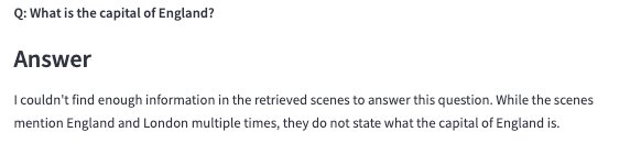 Friends RAG refusing to answer a question the show can't answer