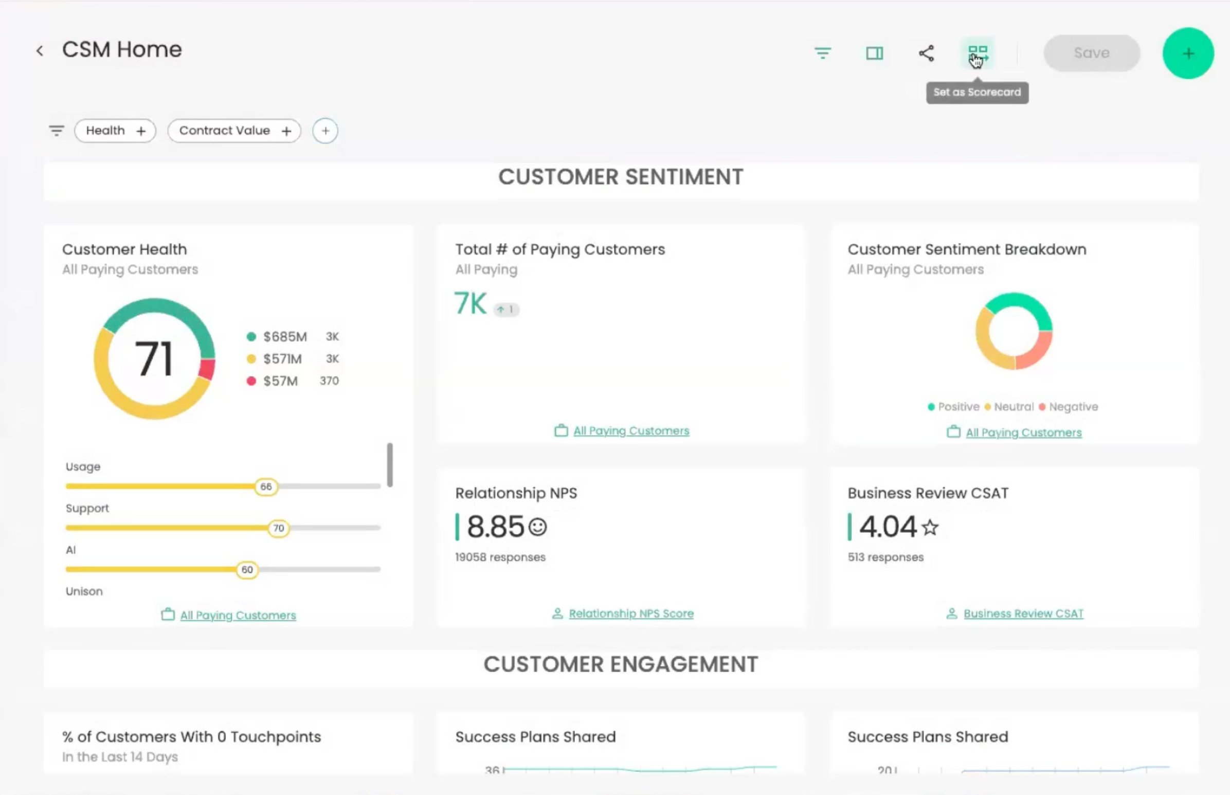 Report builder with individual KPI cards