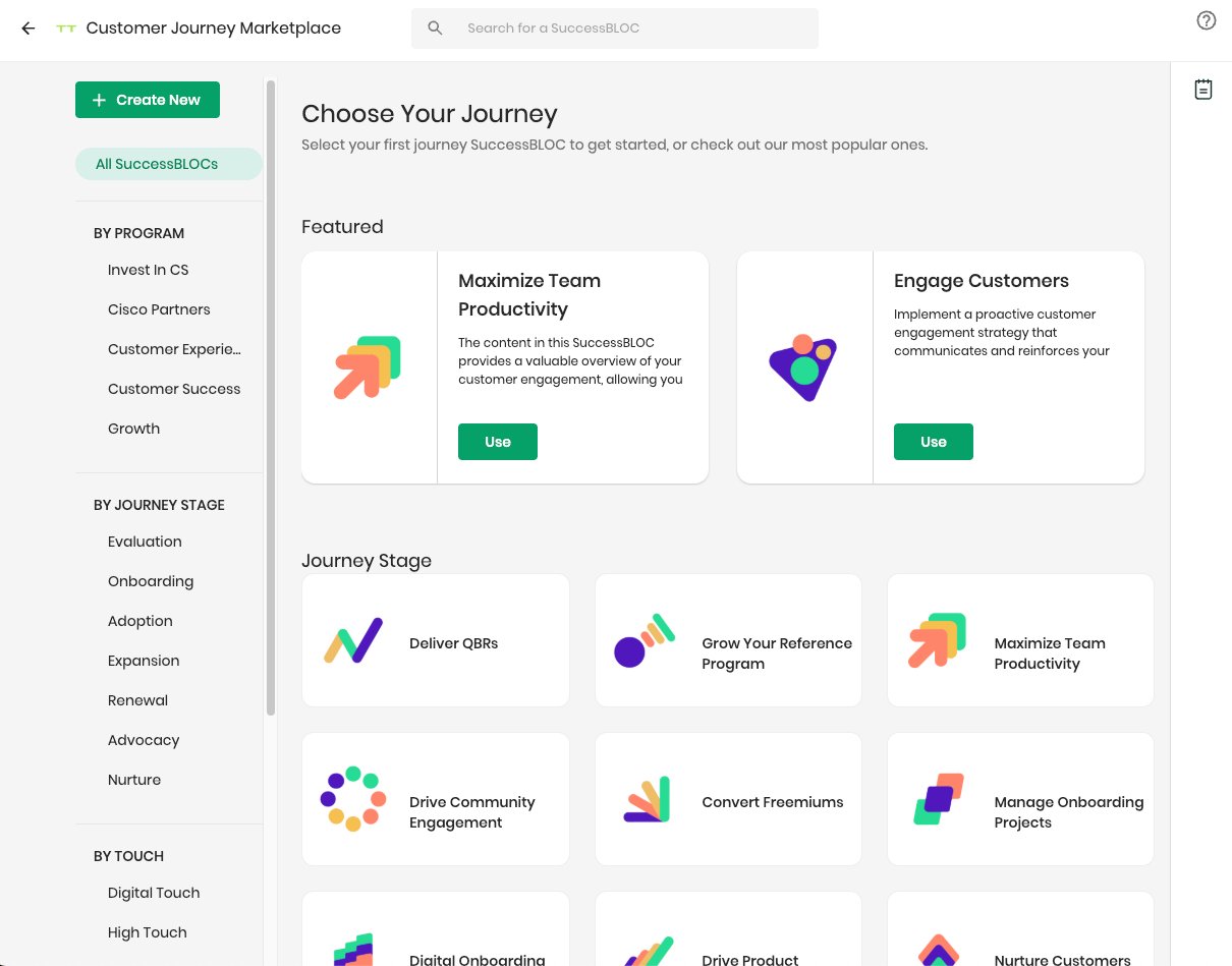 SuccessBLOC Marketplace with personalized recommendations